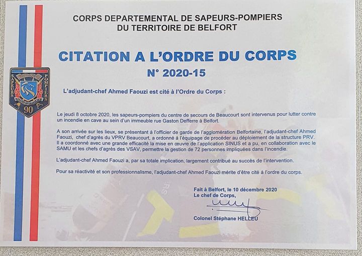 Citation A L Ordre Du Corps Departemental
